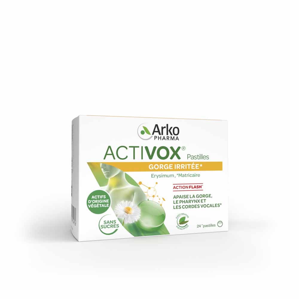 Arkopharma Activox Suaviza la garganta menta y eucalipto x24 pastillas