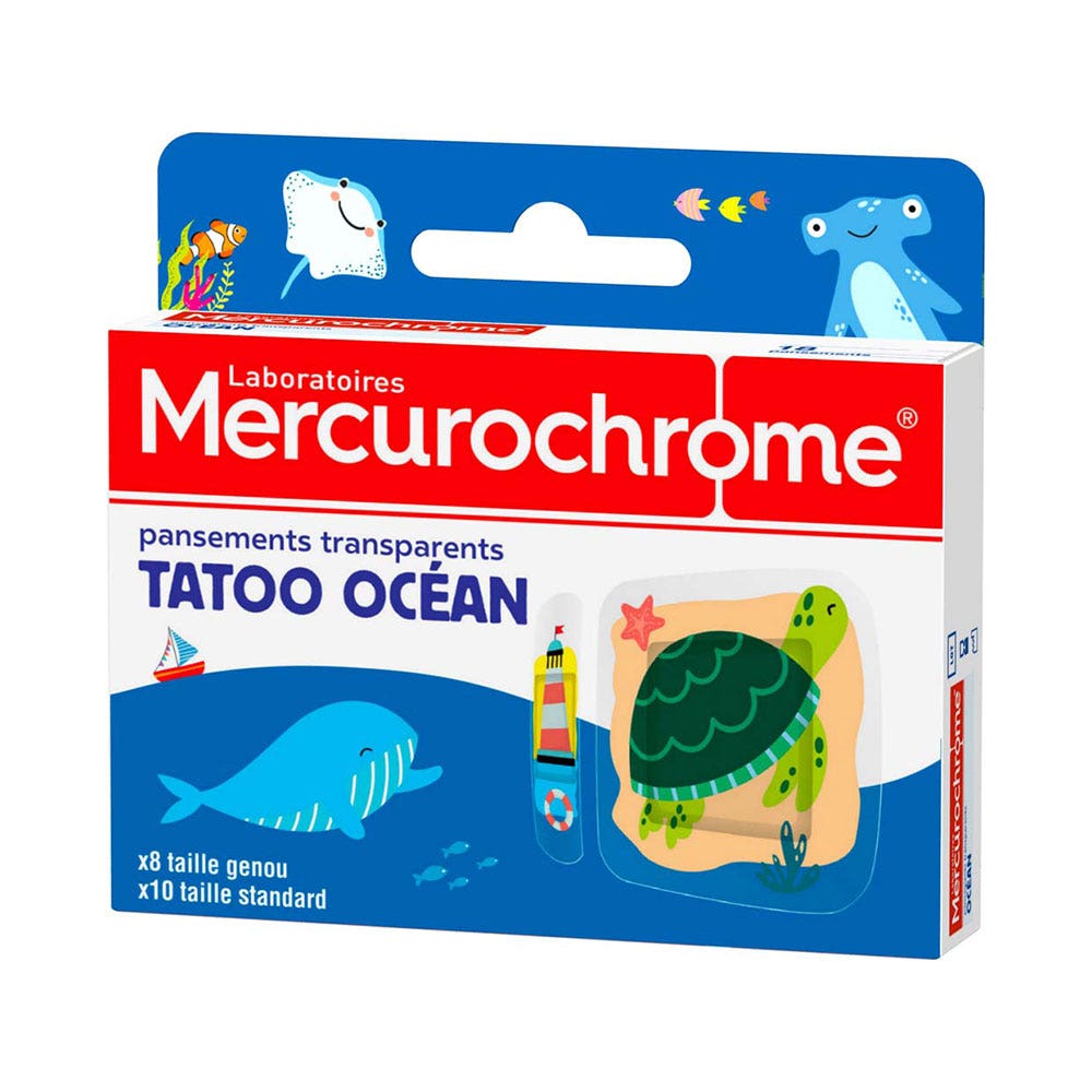 Mercurochrome Apósitos transparentes Tatoo Ocean 2 tallas x18