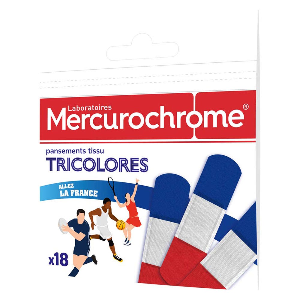 Mercurochrome Apósitos de tejido tricolor x18