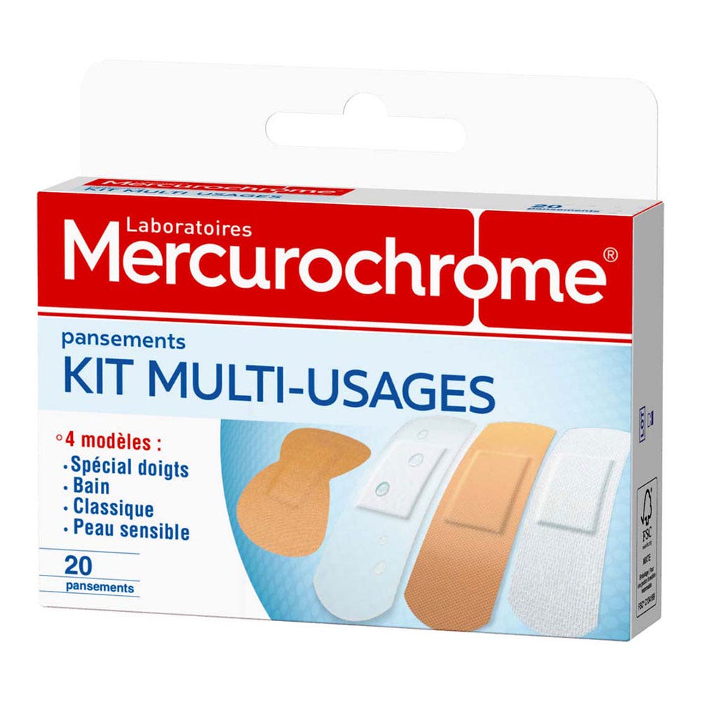 Mercurochrome Kit de apósitos multiusos x20