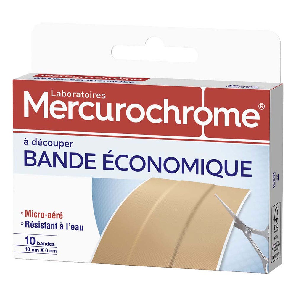 Mercurochrome Bandas Económicas 10 Tiras