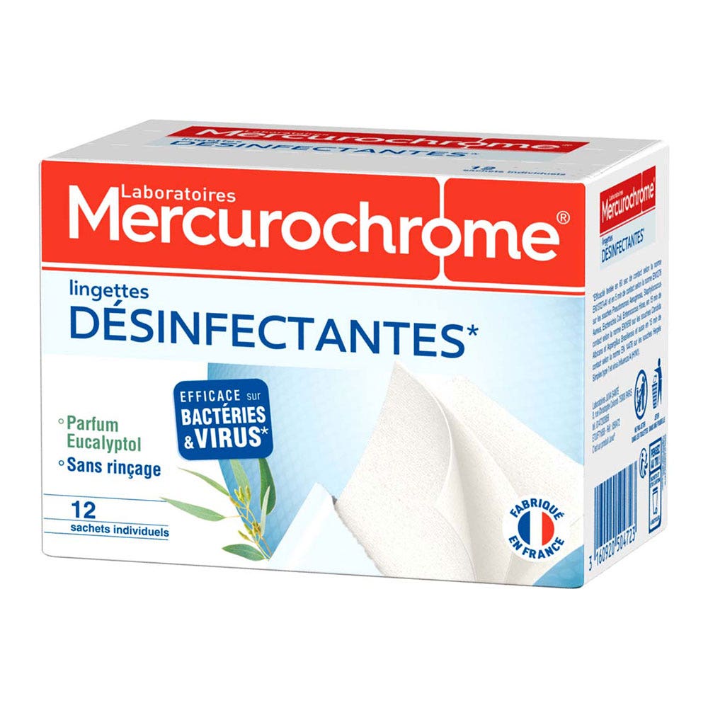 Mercurochrome Toallitas desinfectantes bolsitas individuales x12