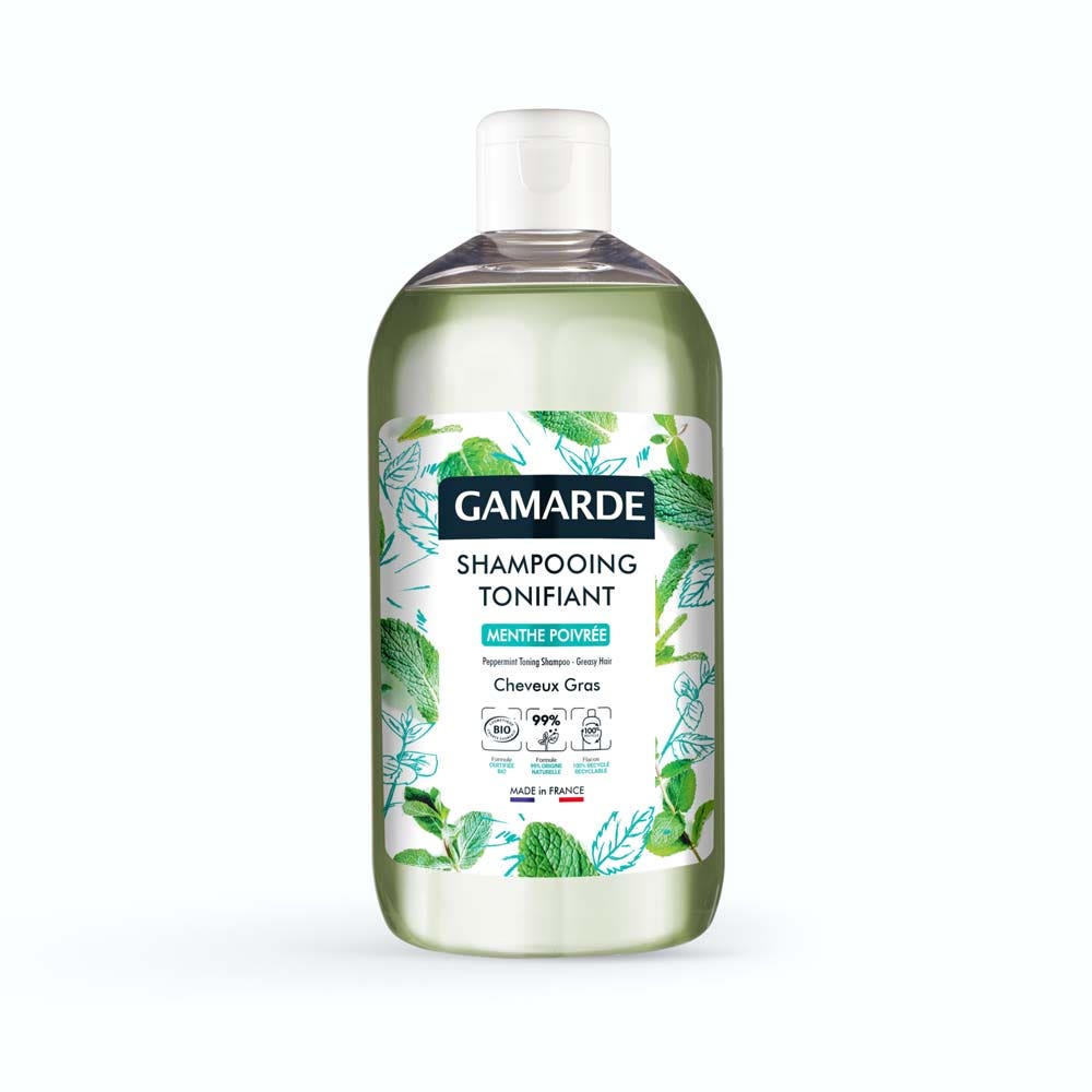 Gamarde Champú tonificante bio menta piperita cabello graso 500 ml