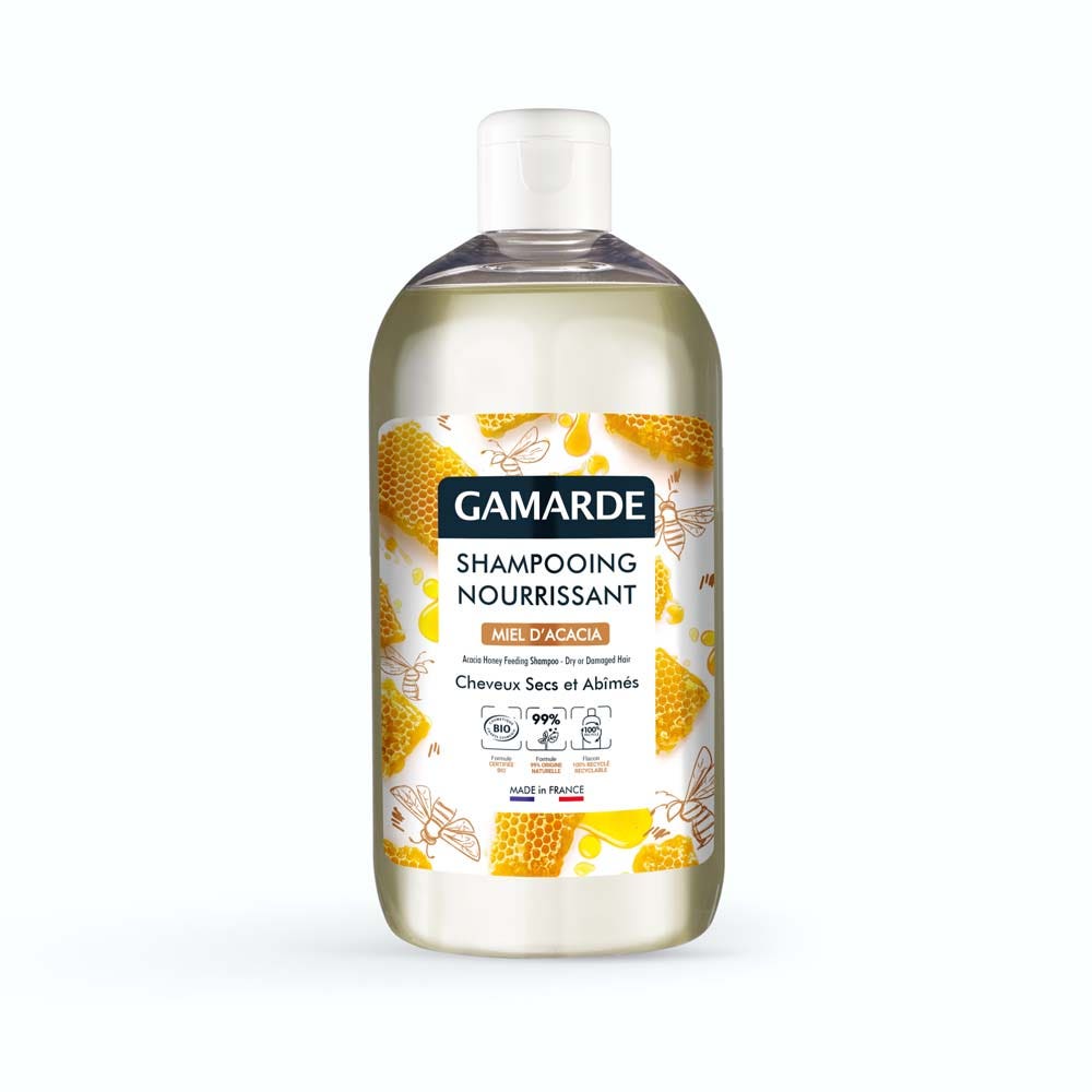 Gamarde Champú nutritivo bio miel de acacia cabello dañado 500 ml