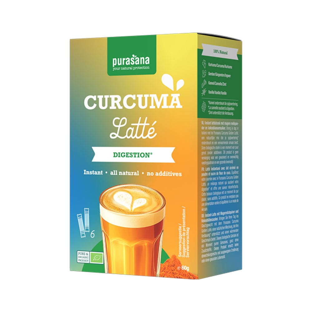 Purasana Cúrcuma latte instantáneo 6 x 10 g