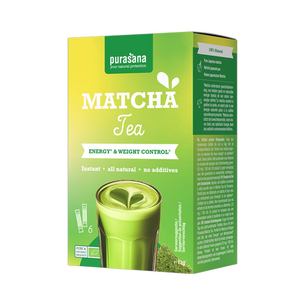 Purasana Matcha té verde instantáneo 6 x 2 g