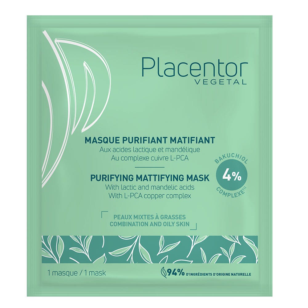 Placentor Végétal Mascarilla purificante matificante Pieles mixtas a grasas 25g