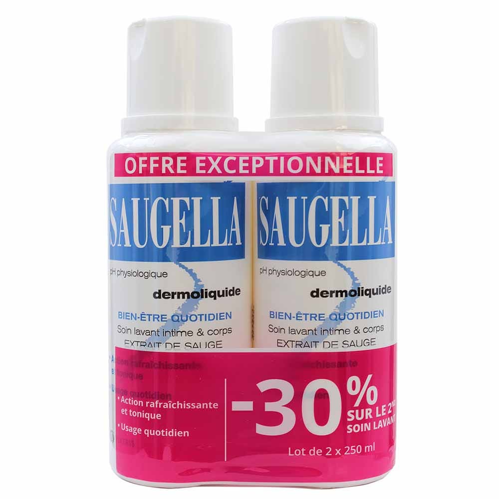 Saugella Dermolíquido Gel íntimo y corporal 2 x 250 ml