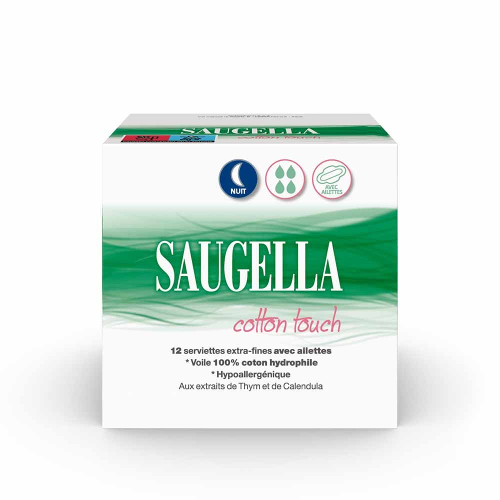 Saugella CottonTouch Compresas Noche Cotton Touch Avec Ailettes x12