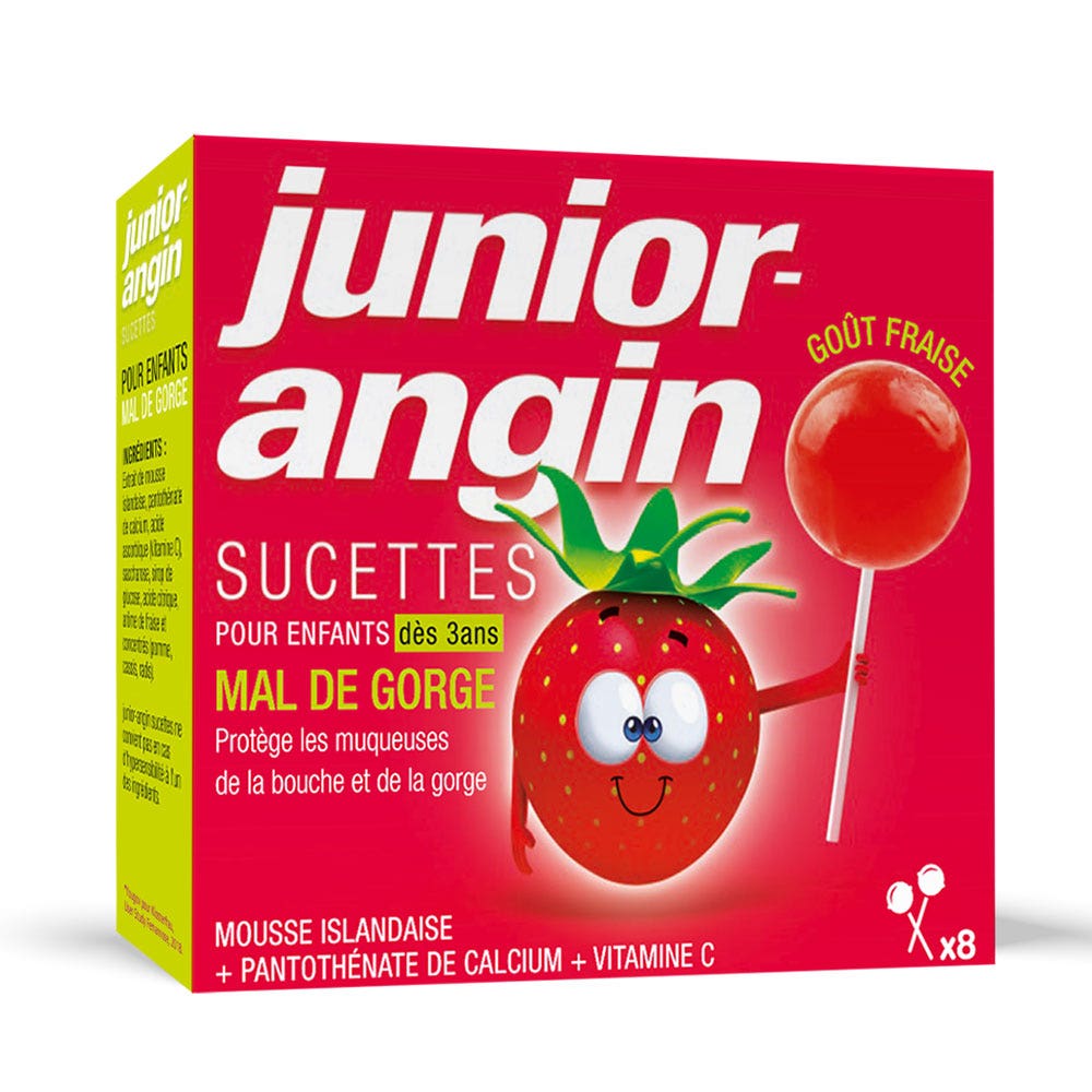 Melisana Pharma Pastillas Junior-angin sabor fresa 8 chupetes