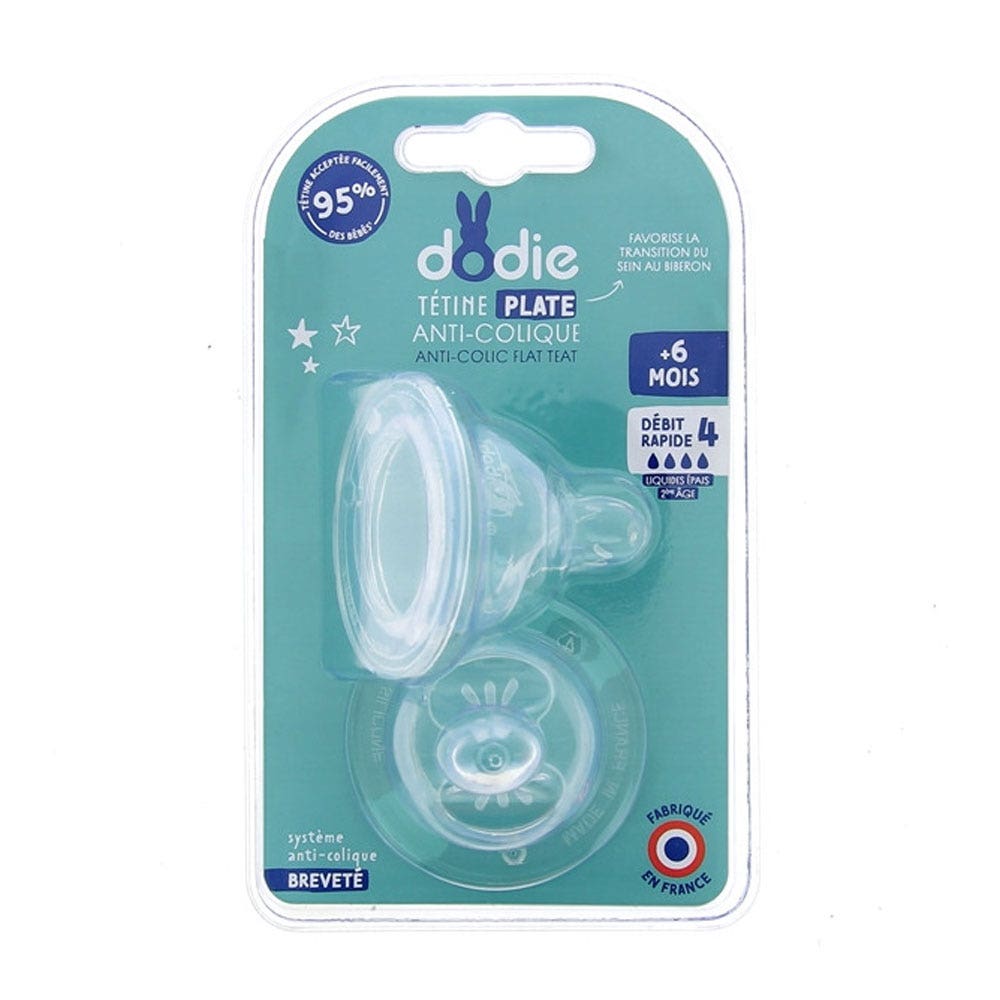 Dodie Tetinas Planas Cuello Ancho 6+ Meses X2 Sensacion+ x2