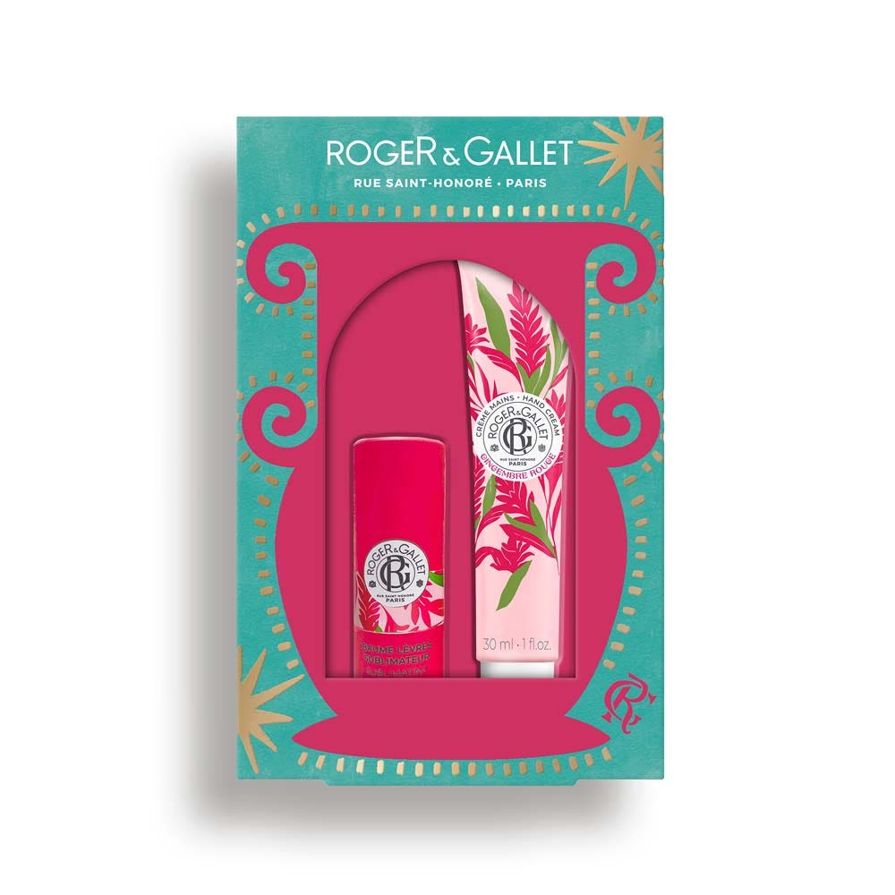 Roger & Gallet Gingembre Rouge Pack bálsamo labios 10 g + crema manos 30 ml