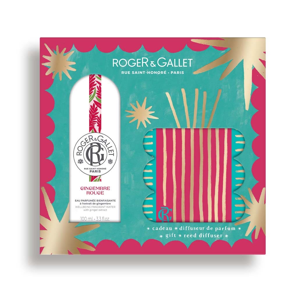 Roger & Gallet Gingembre Rouge Cofre Agua Perfumada Bienhechora 100 ml + Difusor de Perfume