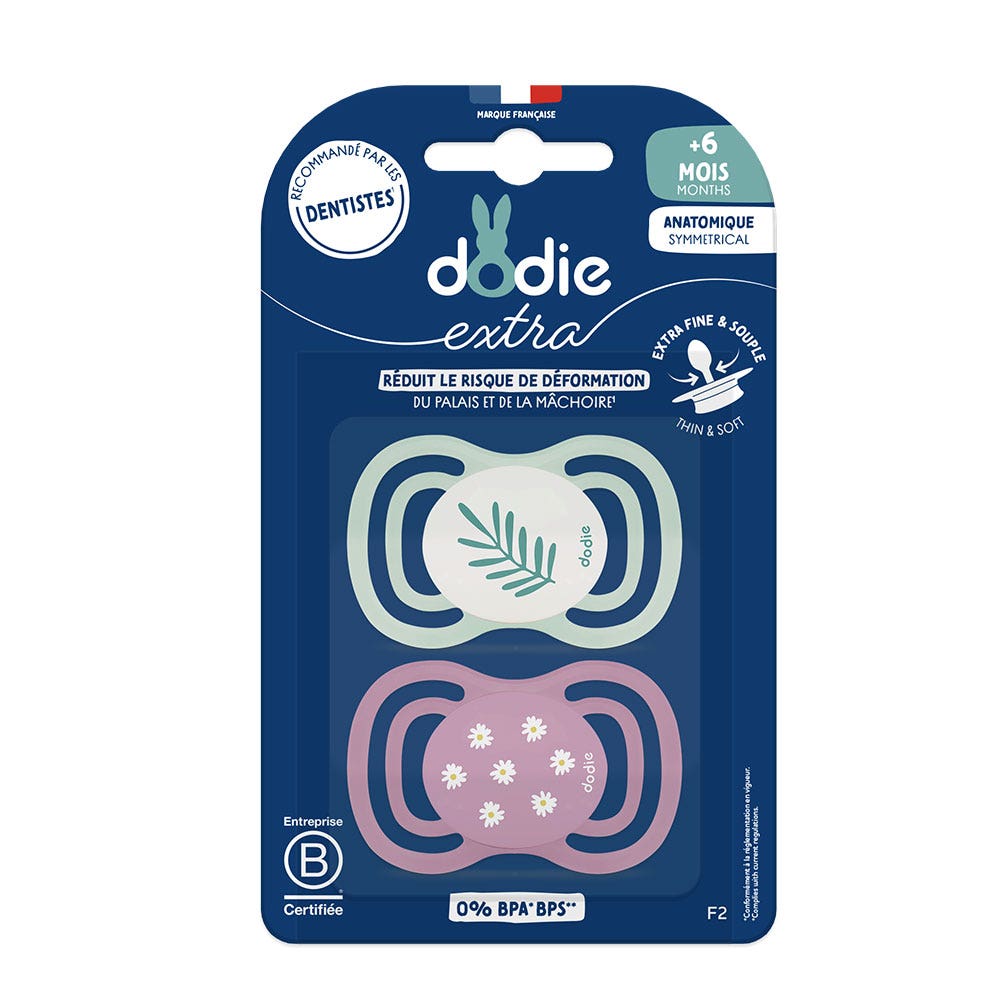 Dodie Extra Chupetes anatómicos a partir de 6 meses x2