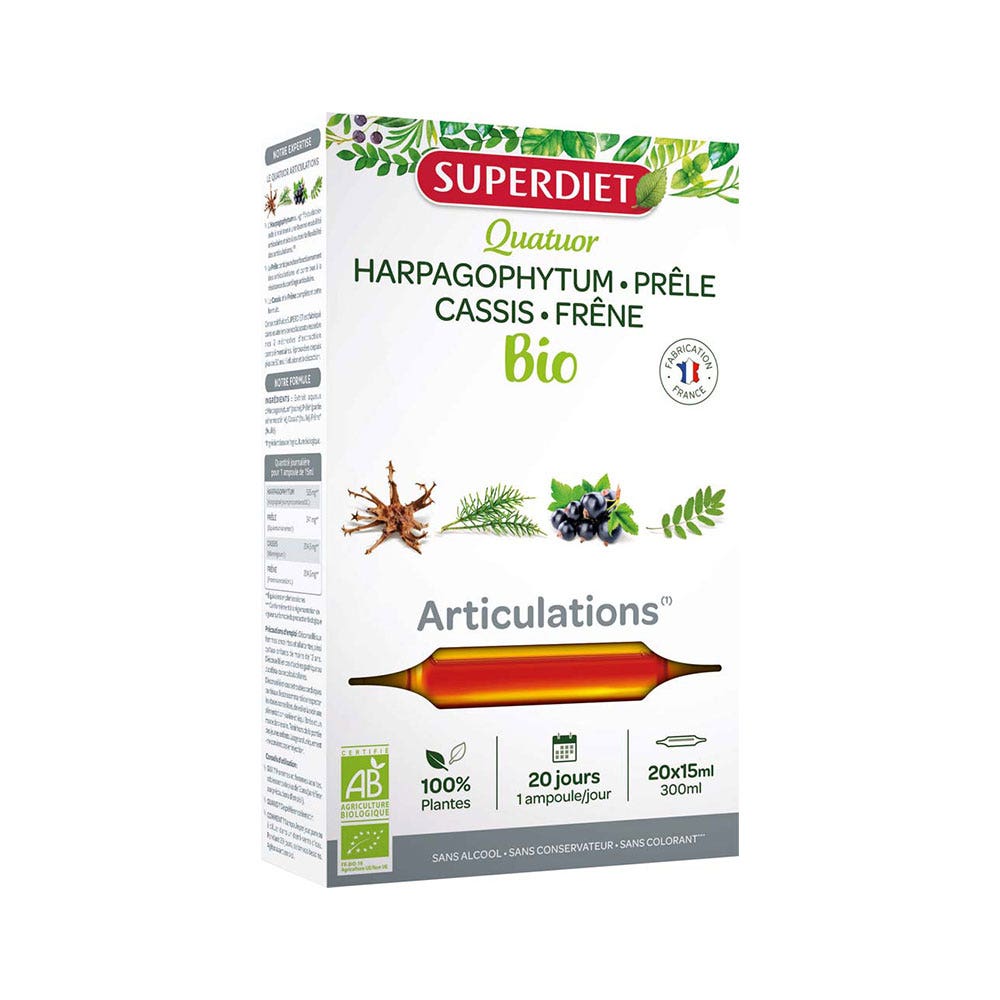 Superdiet Quatuor Articulations Organic 20 ampollas 20 Ampoules