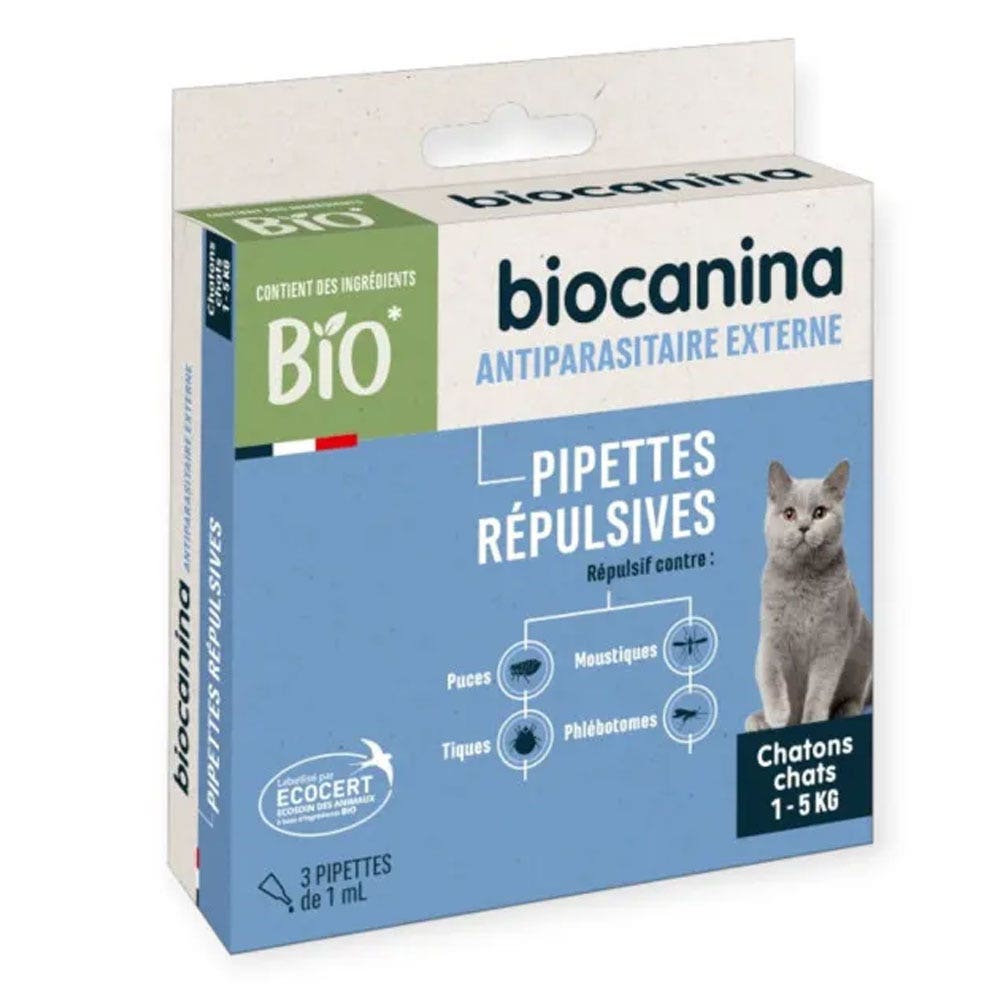 Biocanina Pipeta repelente de gatos 3 pipetas