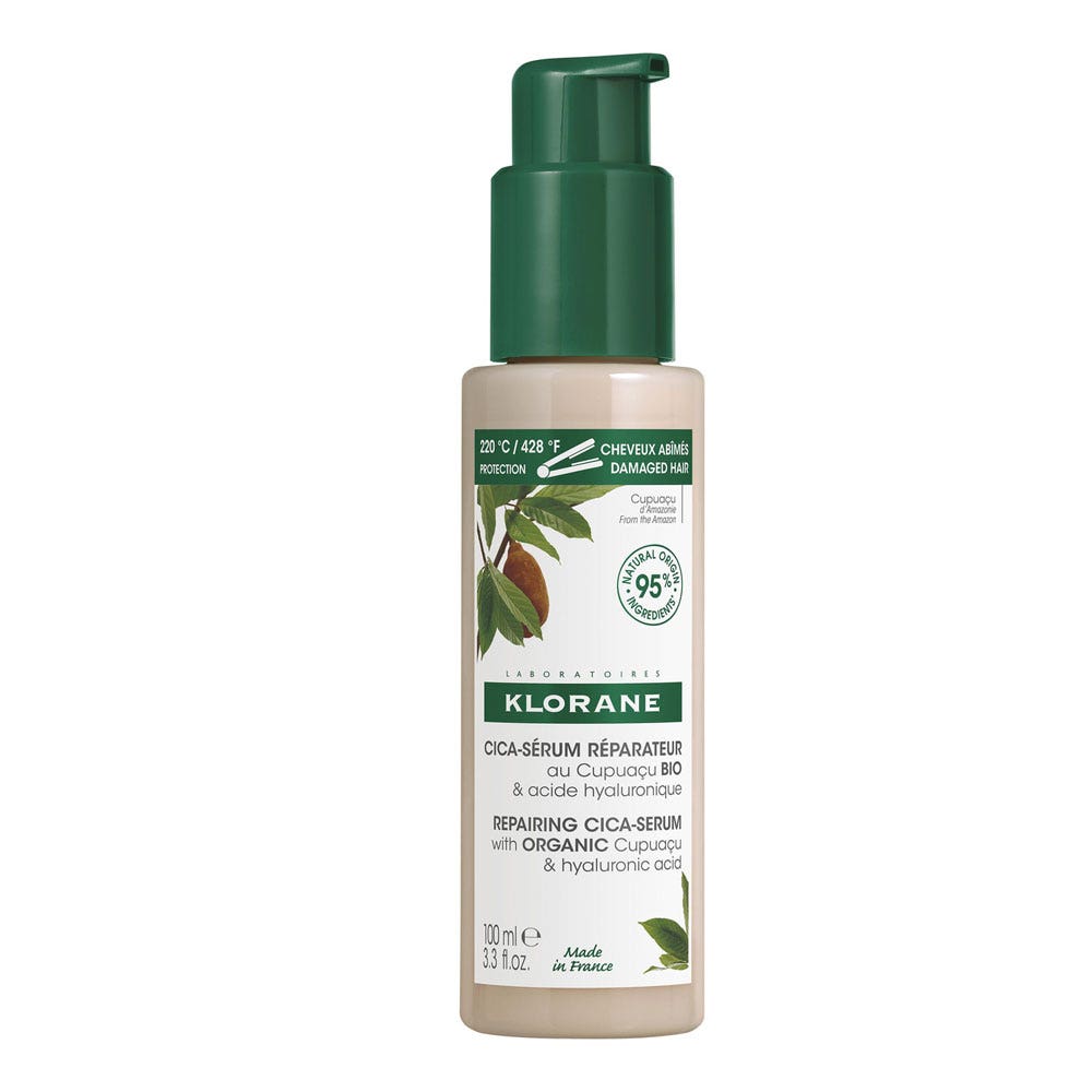 Klorane Serum cica-reparador con cupuaçu orgánico y ácido hialurónico Cabello muy seco y dañado 100 ml