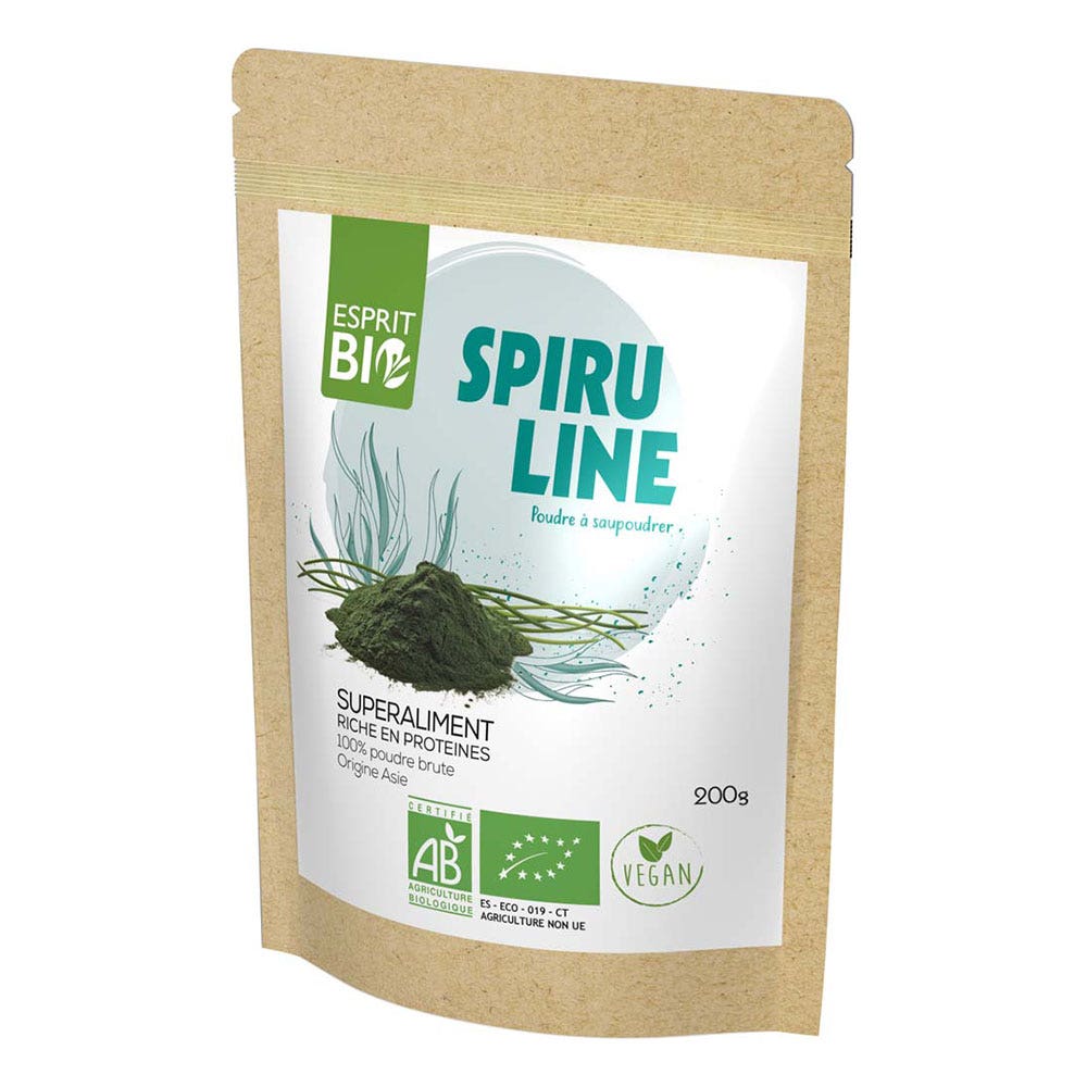 Esprit Bio Espirulina en Polvo Orgánica Espolvoreada Juvasante 200g