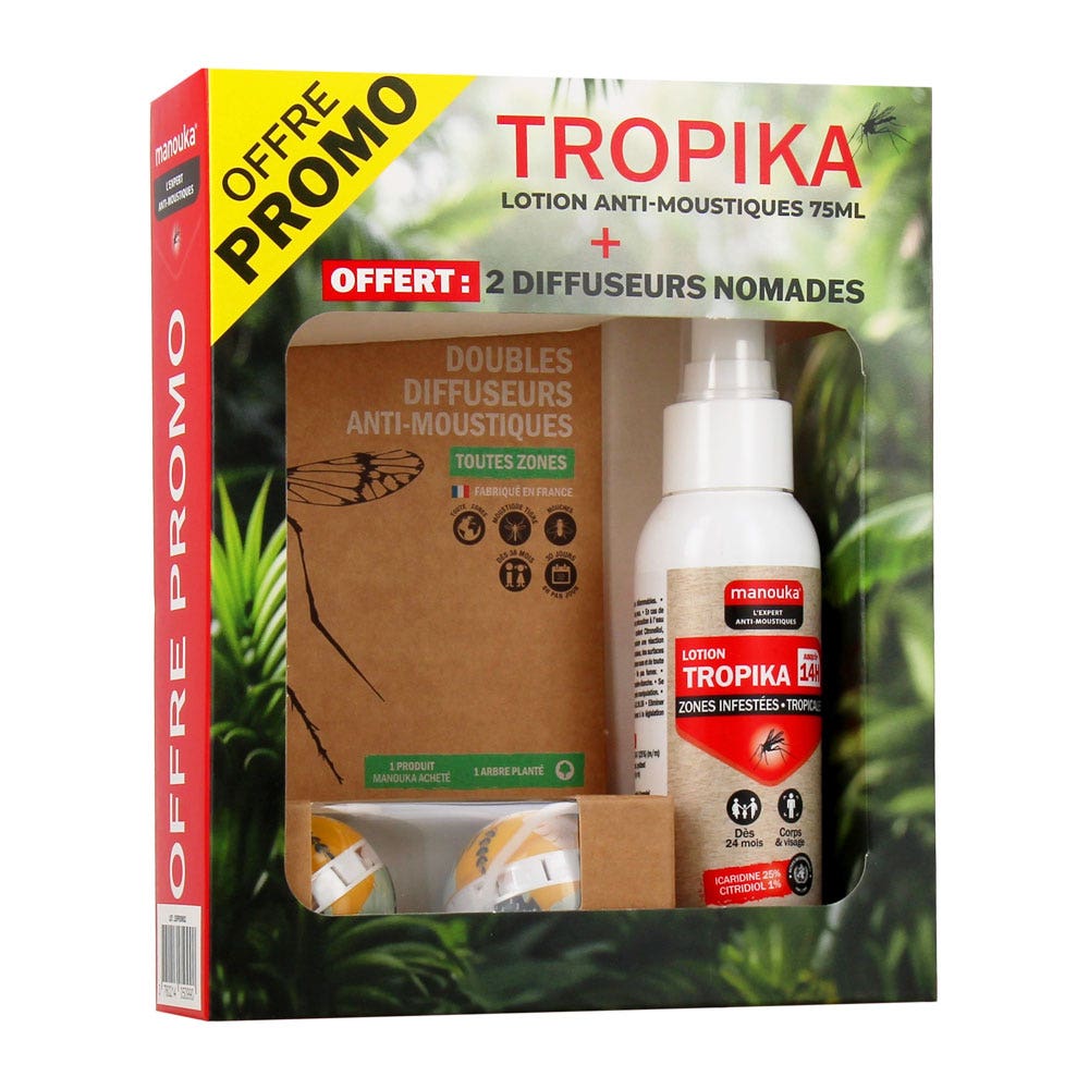 Manouka Tropika Loción Spray Repelente de Mosquitos Adulto Todas las Zonas + Difusor