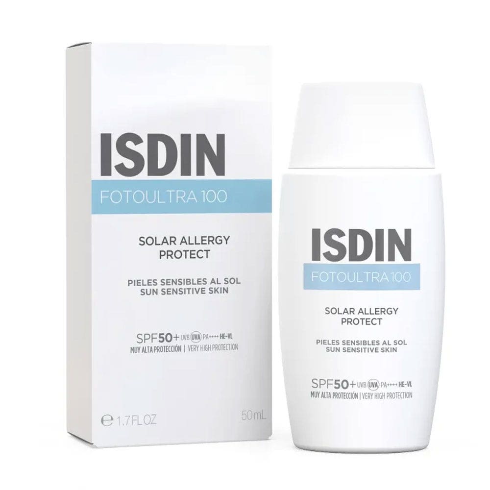 Isdin Solar Allergy protección solar fluido SPF100 prevención y mitigación de síntomas 50ml