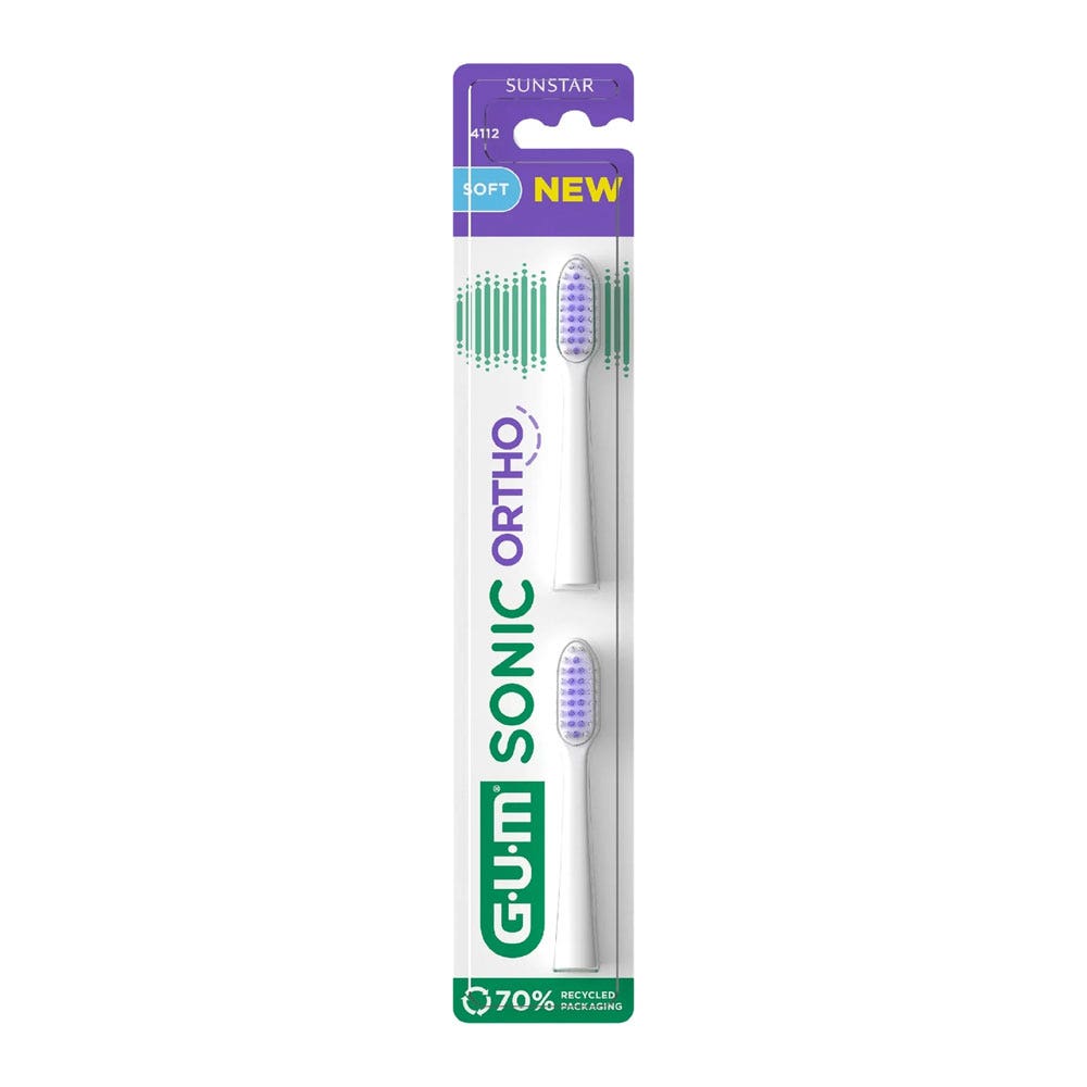 Gum Sonic Ortho Recambios para cepillos de dientes sónicos x2