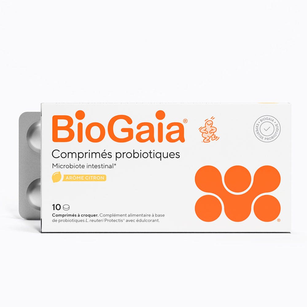 Biogaia Probióticos sabor limón 10 comprimidos masticables
