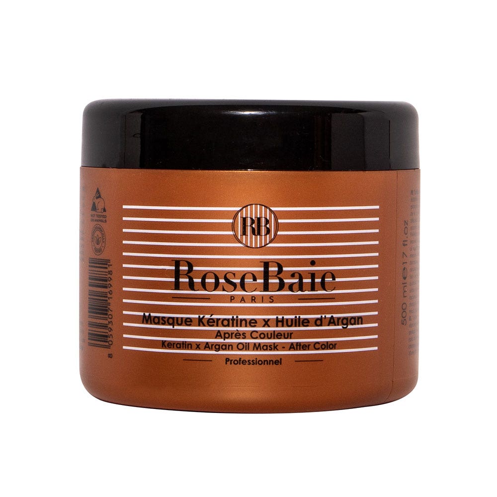 Rosebaie Aceite de Argán Mascarilla de queratina Cabello teñido 500 ml