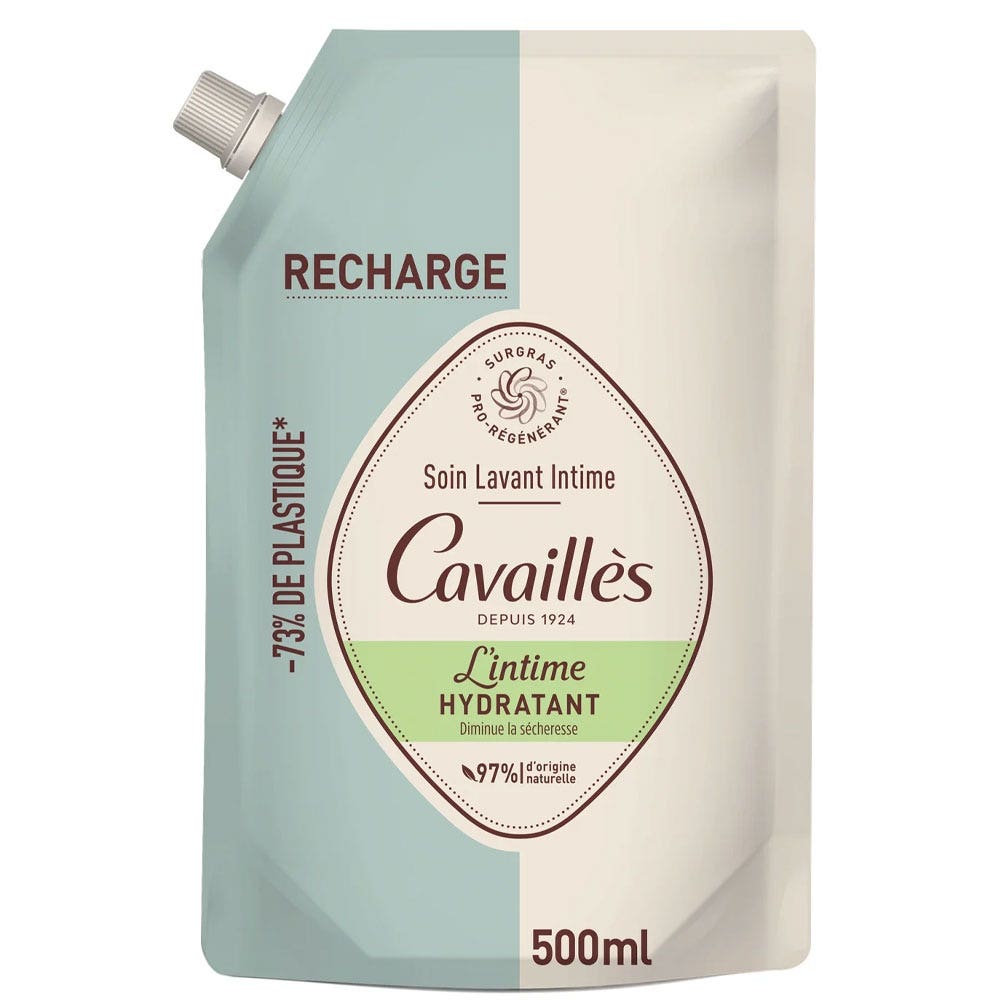 Cavaillès Sequedad Íntima Recarga ecológica gel limpiador hidratante sequedad 500 ml