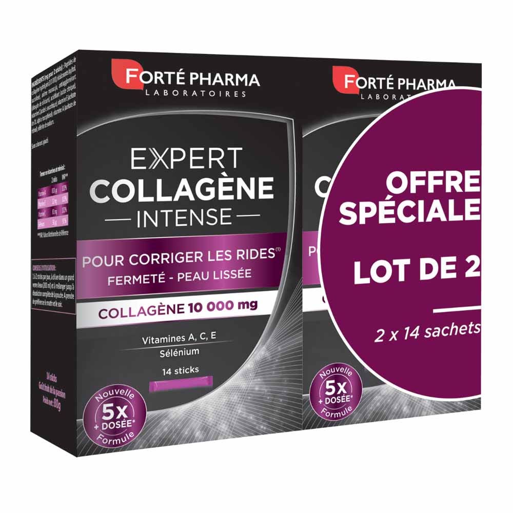 Forté Pharma Expert Beauté Colágeno intenso antiarrugas y reafirmante 2x14 sticks