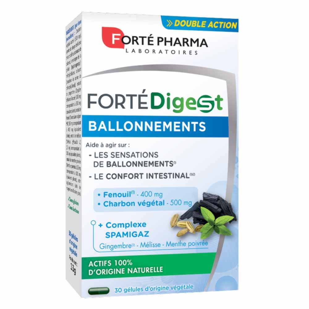 Forté Pharma Forté Digest Hinchazón carbón y plantas 30 cápsulas