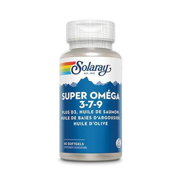 Solaray Super Omegas 3,7,9 Con Vitamina D 60 Cápsulas
