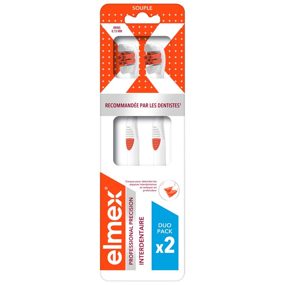 Elmex Anticaries Profesional Précision Interdentaire Brosse A Dents Souple x2