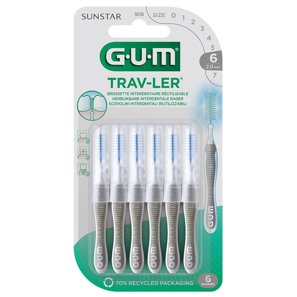 Gum Trav-ler Cepillos Interdentales 2.0mm X4 Trav-ler x6