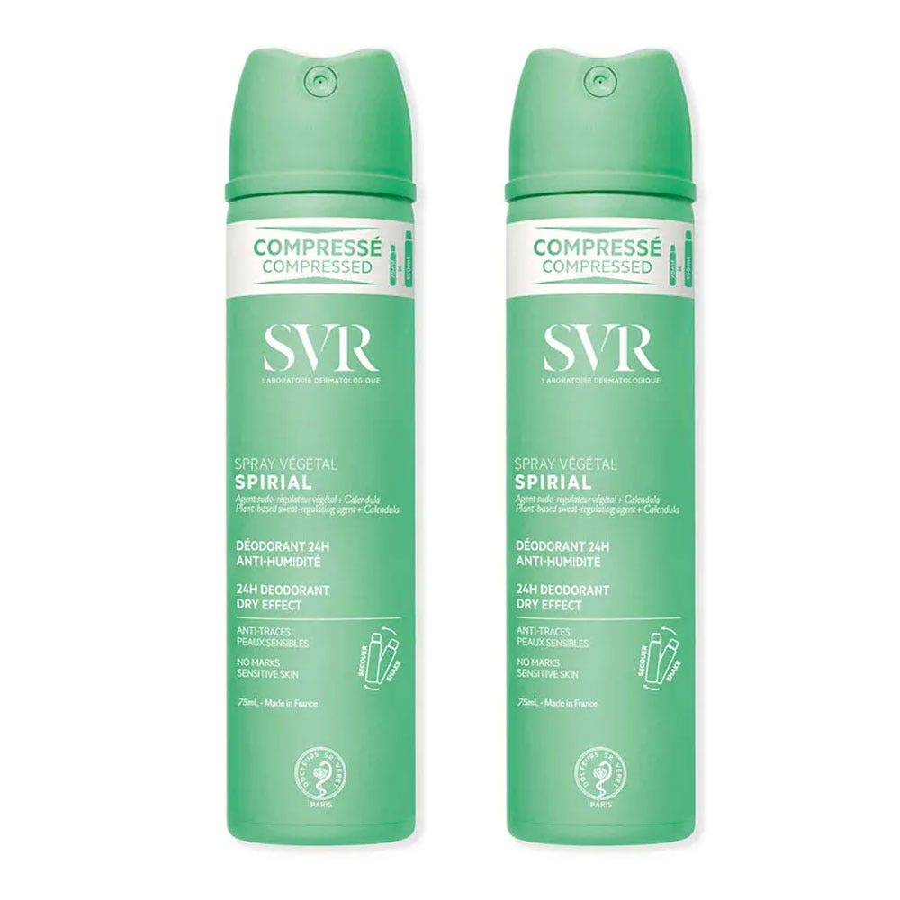 Svr Spirial Spray Végétal Déodorant Anti Humidite 24h 2x75 ml