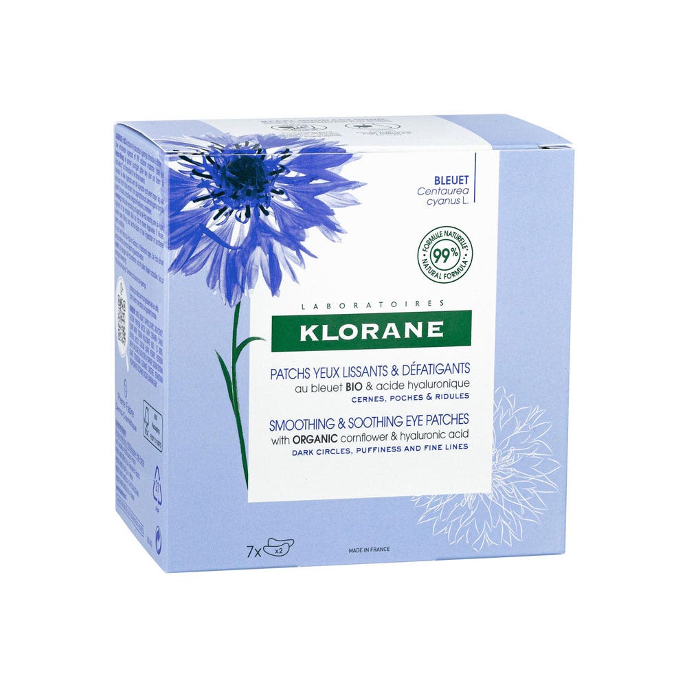 Klorane Aciano Parches contorno de ojos alisantes y descongestionantes con ácido hialurónico 7 x 2