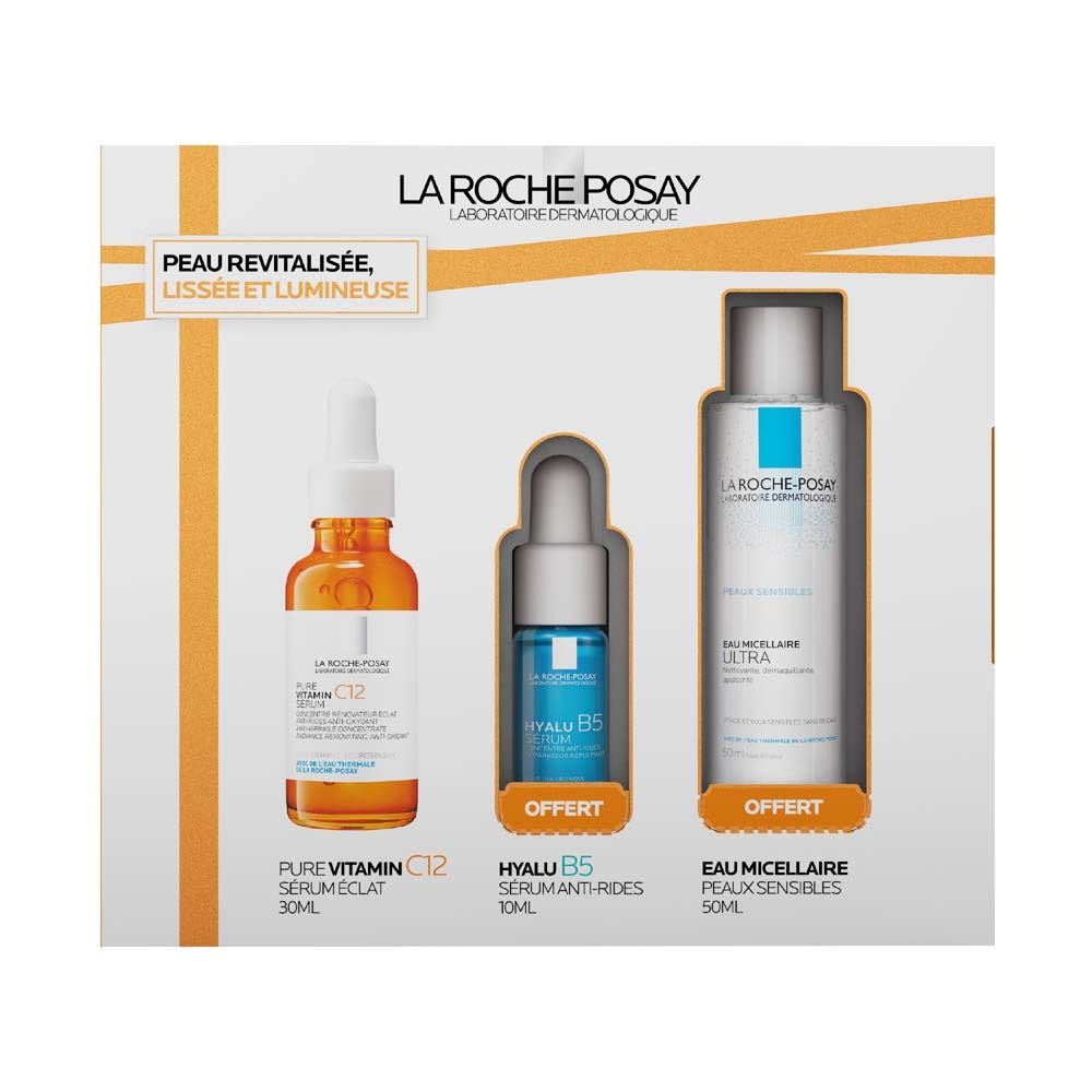 La Roche-Posay Pure Vitamin C12 Coffret Sérum Eclat Anti-rides Anti-oxydant & Sérum Hyalu B5 Suractivé 10ml OFFERT + Eau Micellaire 50ml OFFERT