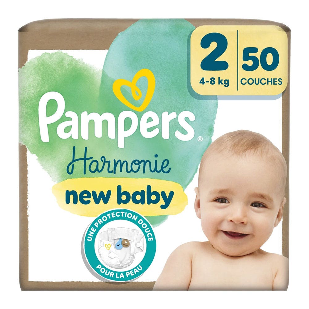 Pampers Harmonie Pañales Talla 2 de 4 a 8 kg x50