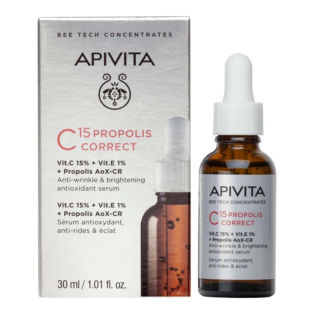 Apivita Bee Tech Concentrates C15 Propolis Correct Suero antioxidante antiarrugas y luminosidad 30 ml