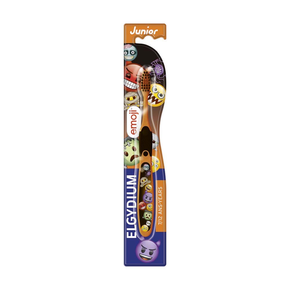 Elgydium Cepillo de dientes Emoji Monster Junior Edición Limitada 7/12 años