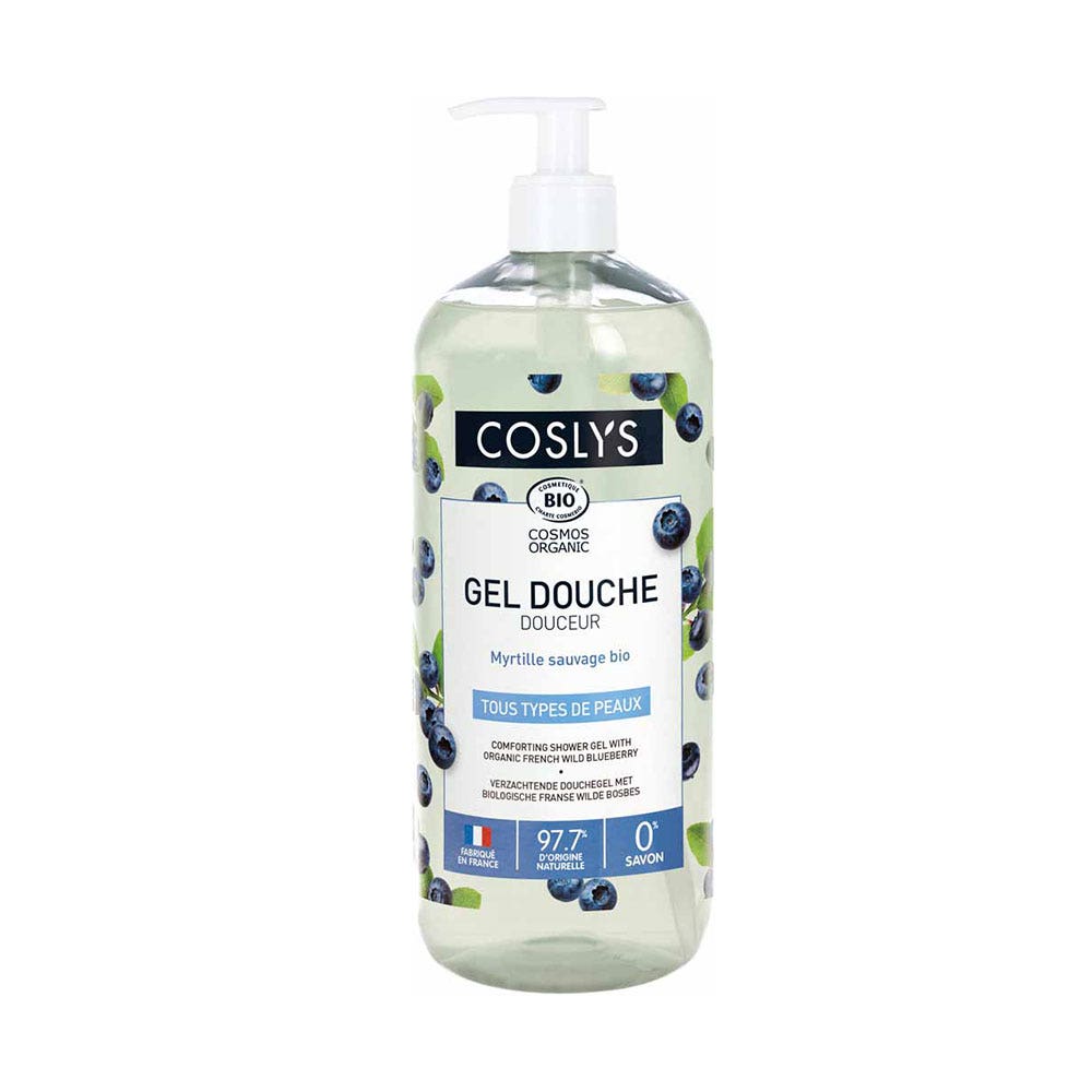 Coslys Cuerpo Gel ducha Suavidad Arándanos Silvestres Bio Todo tipo de pieles 1L