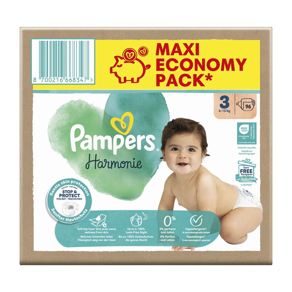 Pampers Harmonie Pañales Talla 3 6 à 10kg x96
