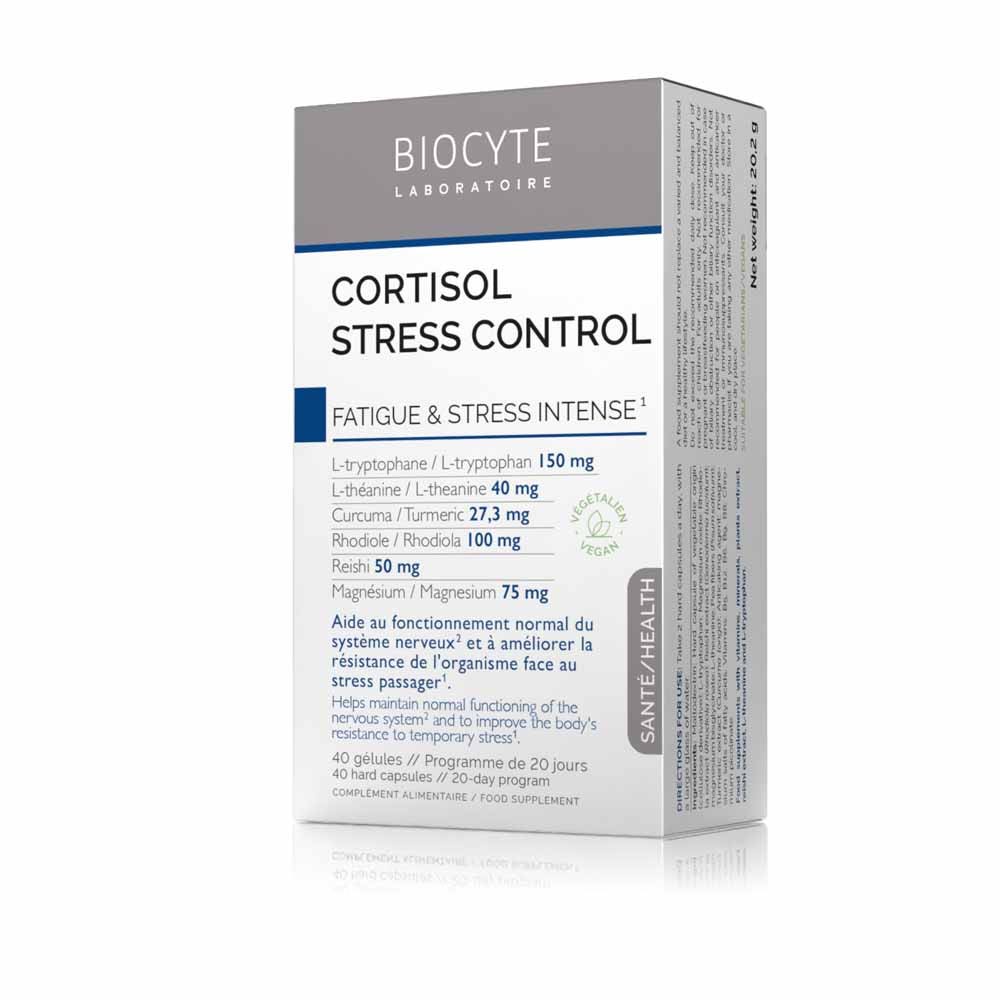 Biocyte Salud Cortisol Control del estrés Fatiga Estrés intenso 40 cápsulas