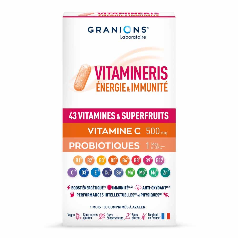 Granions Vitamineris Energía e inmunidad 30 comprimidos