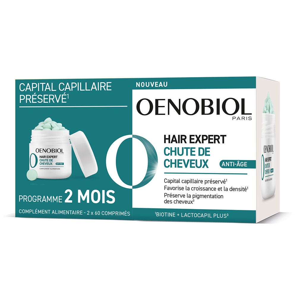 Oenobiol Hair Expert Anticaída del cabello por envejecimiento 2x60 comprimidos