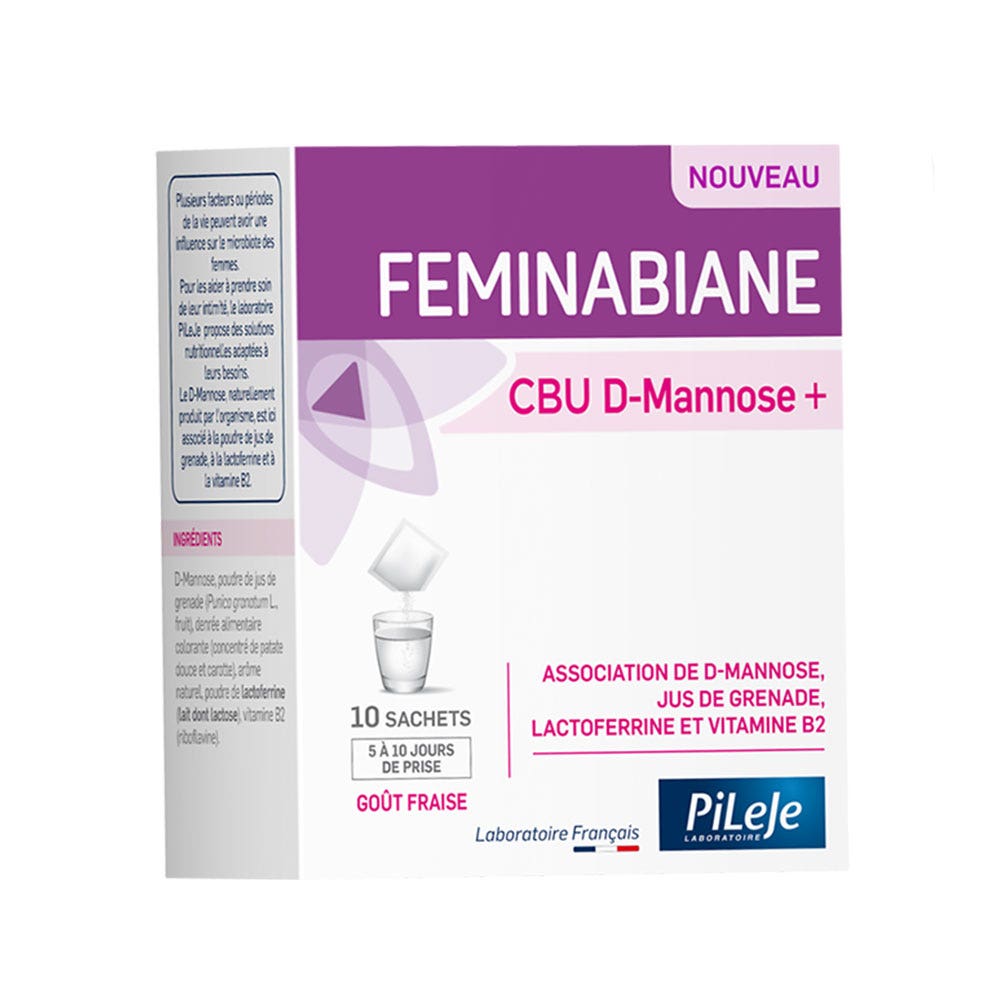 Pileje Feminabiane CBU D-Manosa+ Goût Fraise 10 sobres para diluir