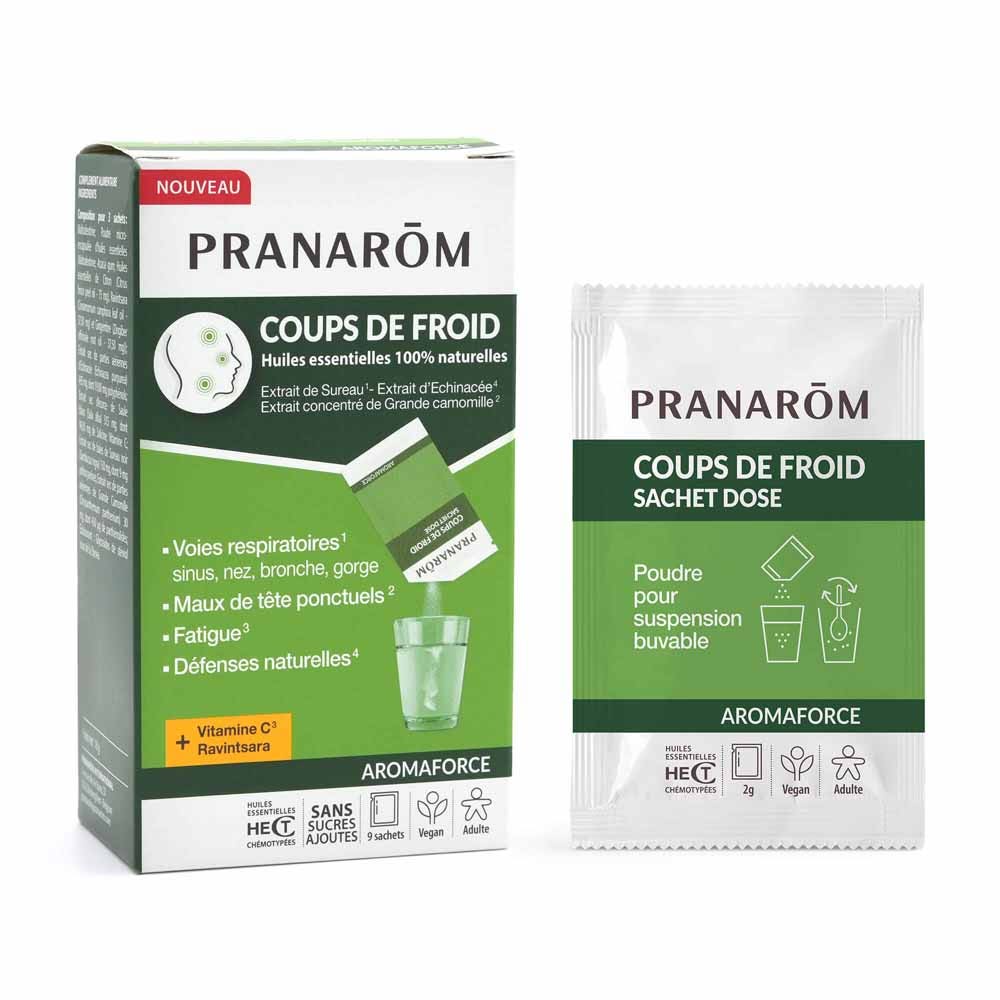 Pranarôm Aromaforce Olas de frío Vitamina C Ravintsara 9 bolsas