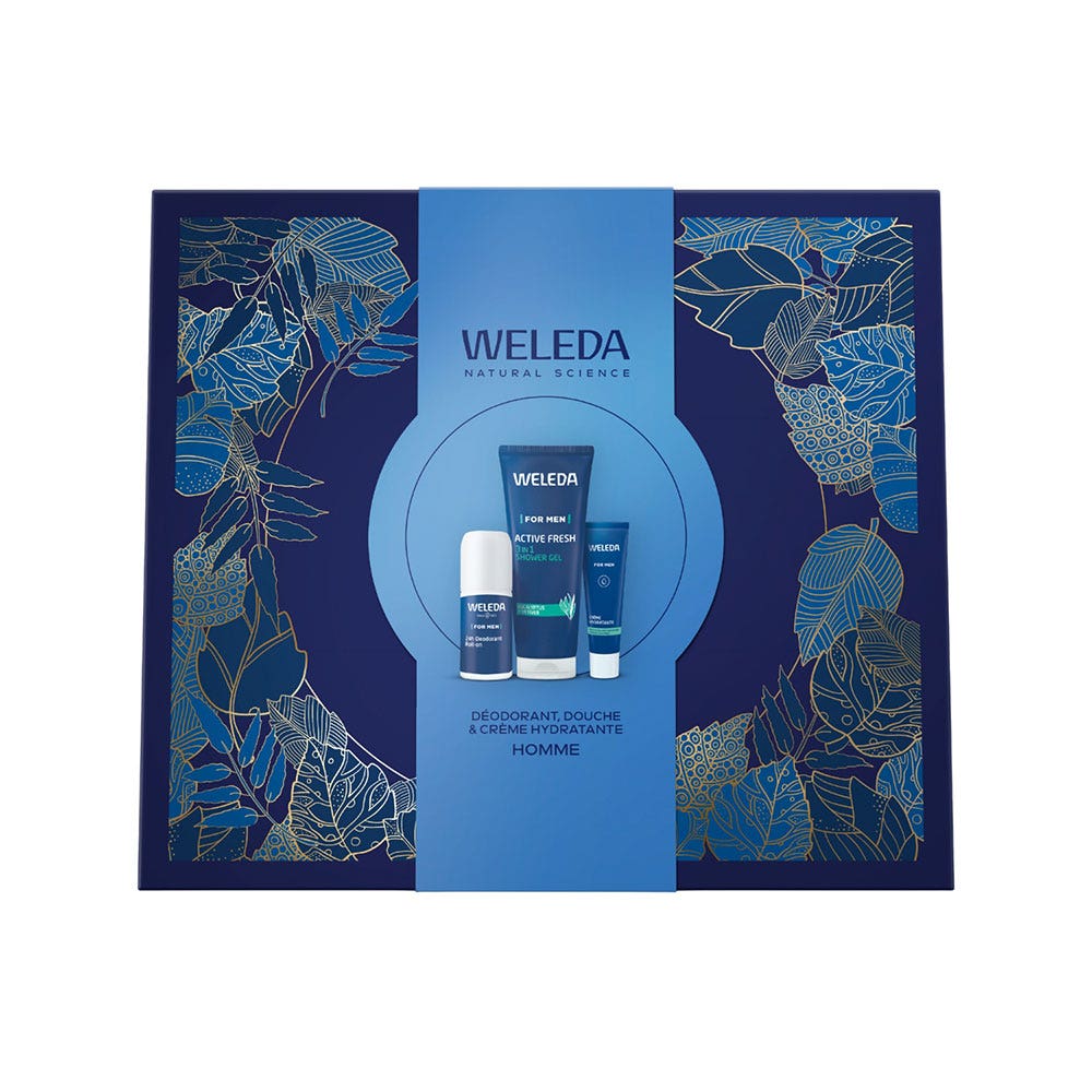 Weleda Hombre Cofre de regalo para Hombre Desodorante, ducha y crema hidratante