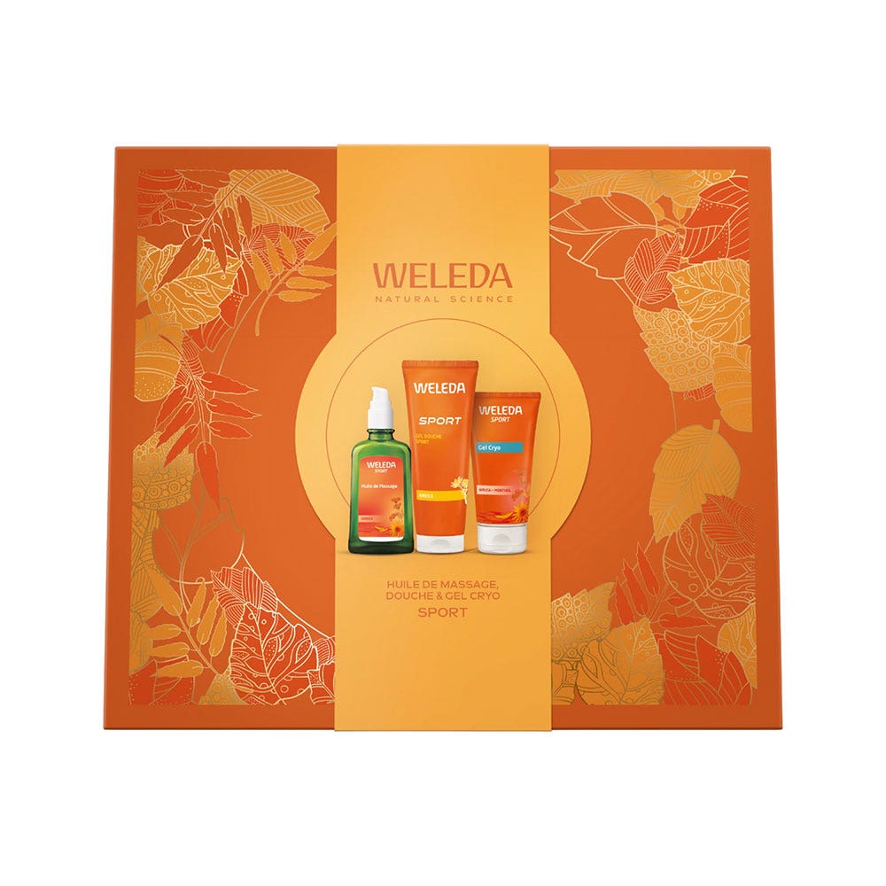 Weleda Sport Cofre Aceite de Masaje para la Ducha &amp; Cryo Gel