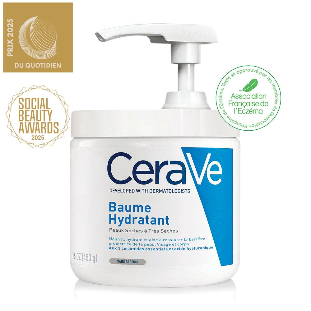Cerave Body Bálsamo hidratante con dosificador rostro y cuerpo pieles secas a muy secas 454g