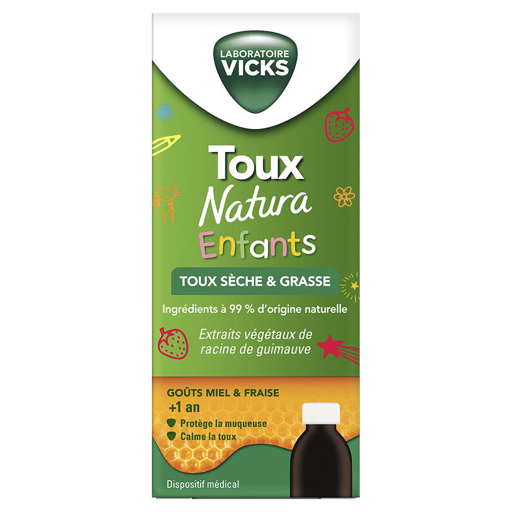 Vicks Toux Natura Jarabe infantil para la tos seca y grasa 140 ml